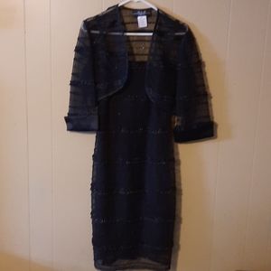 Black Women's 2 Piece Evening Dress